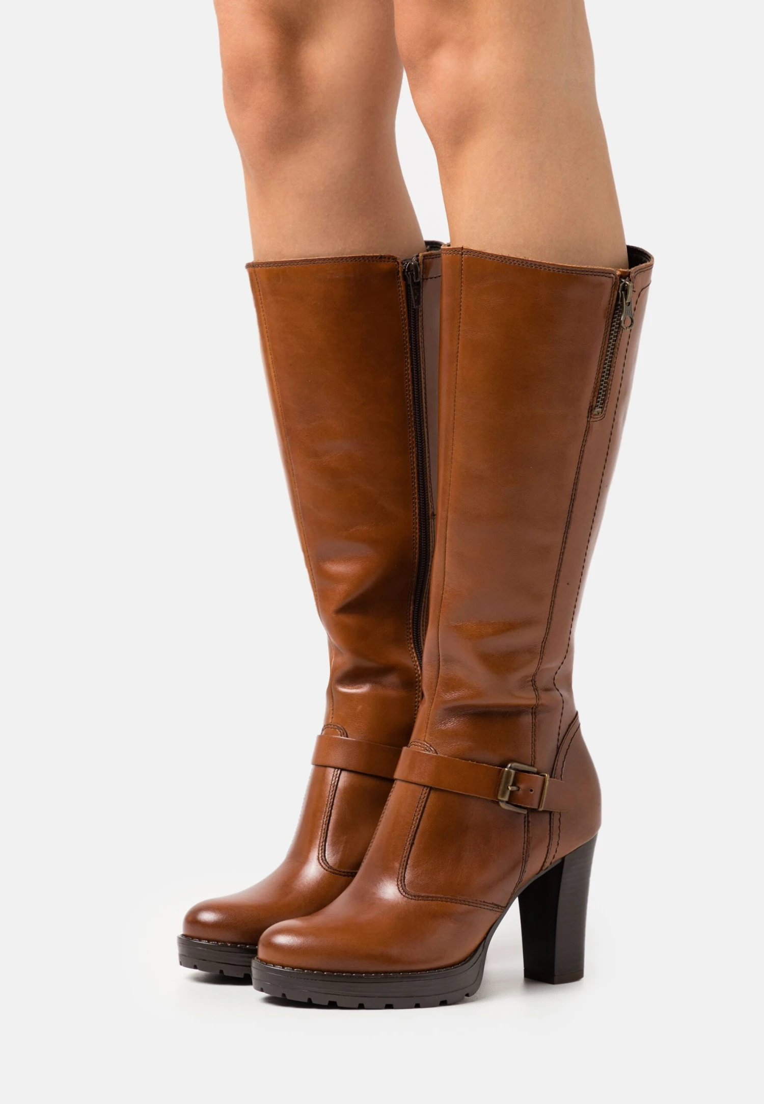 Pier One Leather - Bottes À Talons Hauts - Cognac 1 Pier One Leather - Bottes À Talons Hauts - Cognac