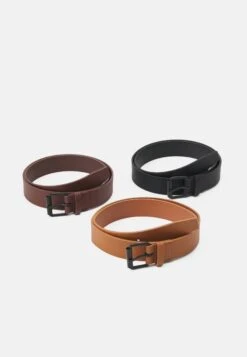 Pier One 3 Pack Unisex - Ceinture - Black/Brown/Cognac