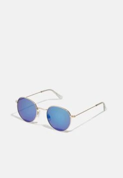 Pier One Unisex - Lunettes De Soleil - Gold-Coloured/Blue