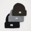 Pier One Unisex 3 Pack - Bonnet - Black/Grey/Khaki