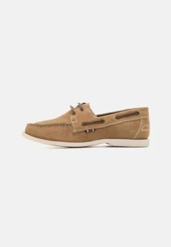 Pier One Leather Unisex - Chaussures Bateau - Beige