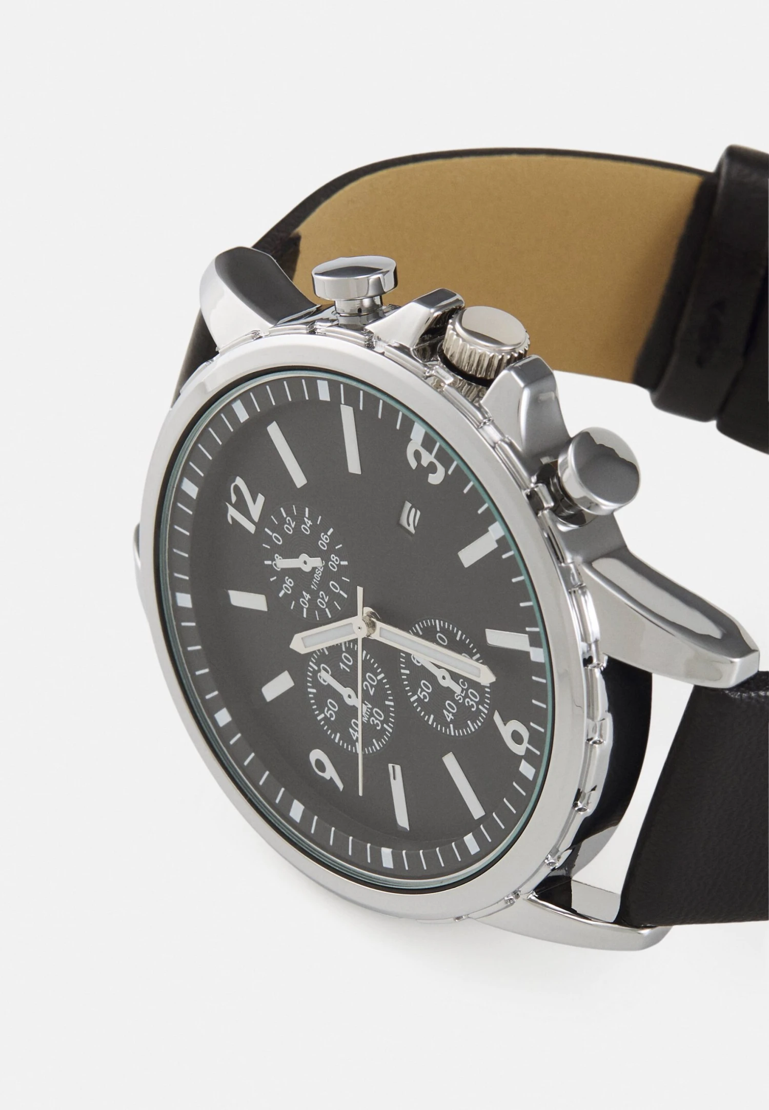 Pier One Unisex - Montre À Aiguilles - Black/Silver-Coloured 4 Pier One Unisex - Montre À Aiguilles - Black/Silver-Coloured – Image 4